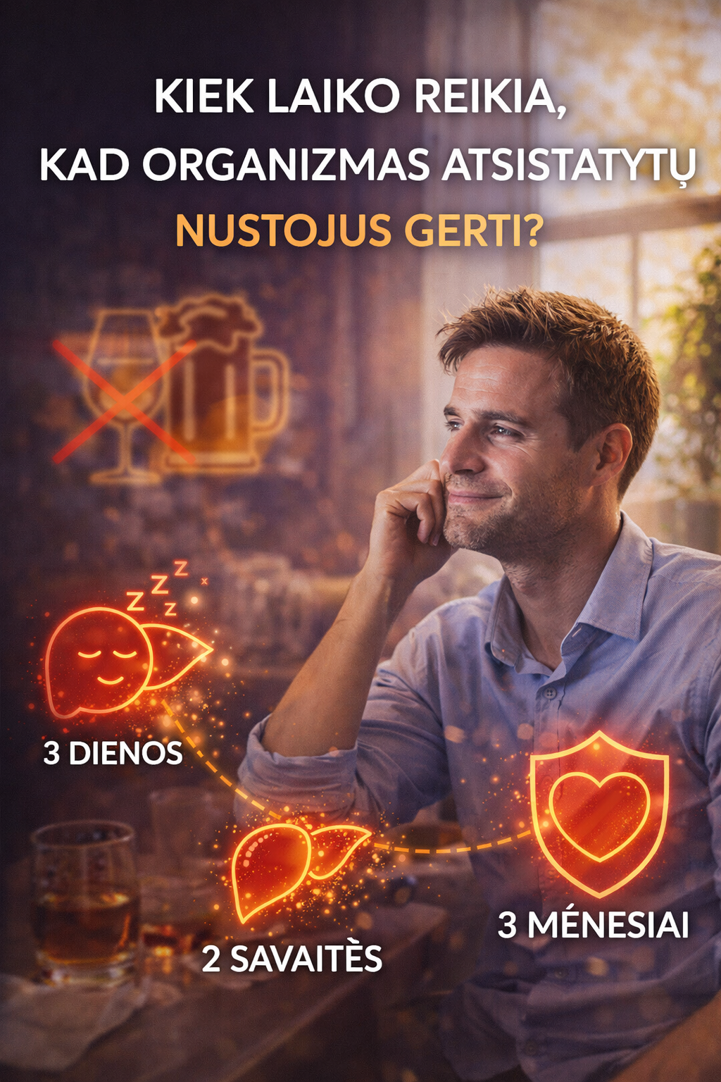 Kiek laiko reikia, kad organizmas atsistatytų nustojus gerti?