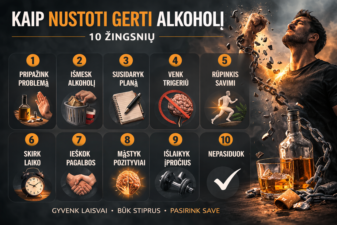Kaip nustoti gerti alkoholį: 10 žingsnių kaip atsikratyti priklausomybės
