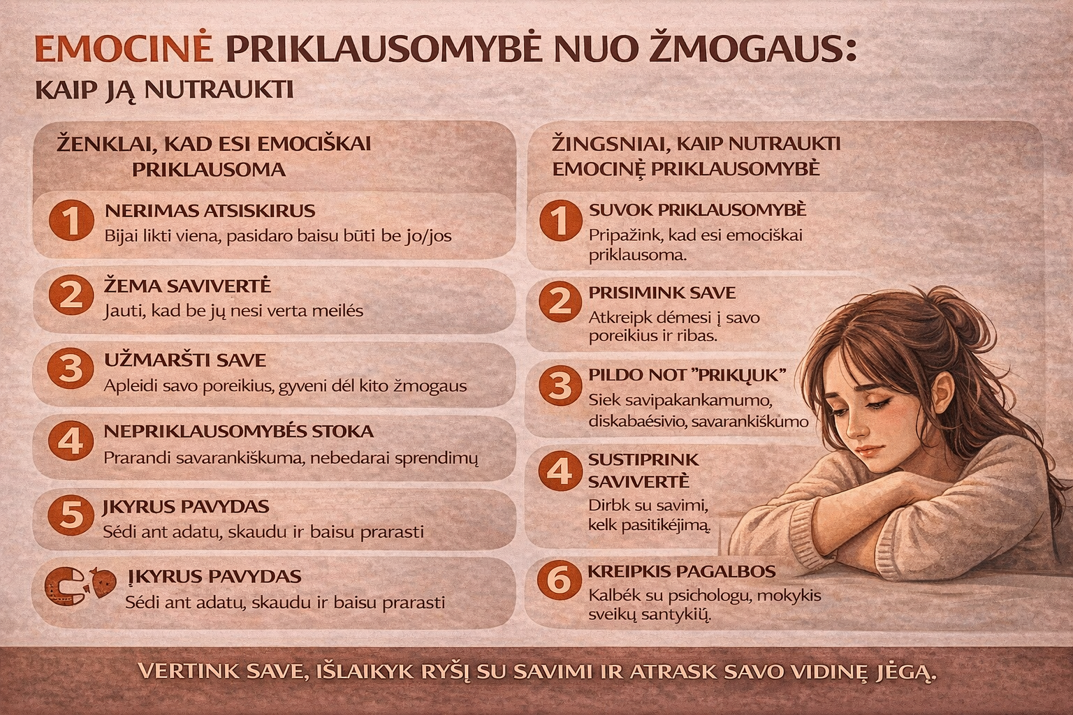 Emocinė priklausomybė nuo žmogaus: kaip ją nutraukti