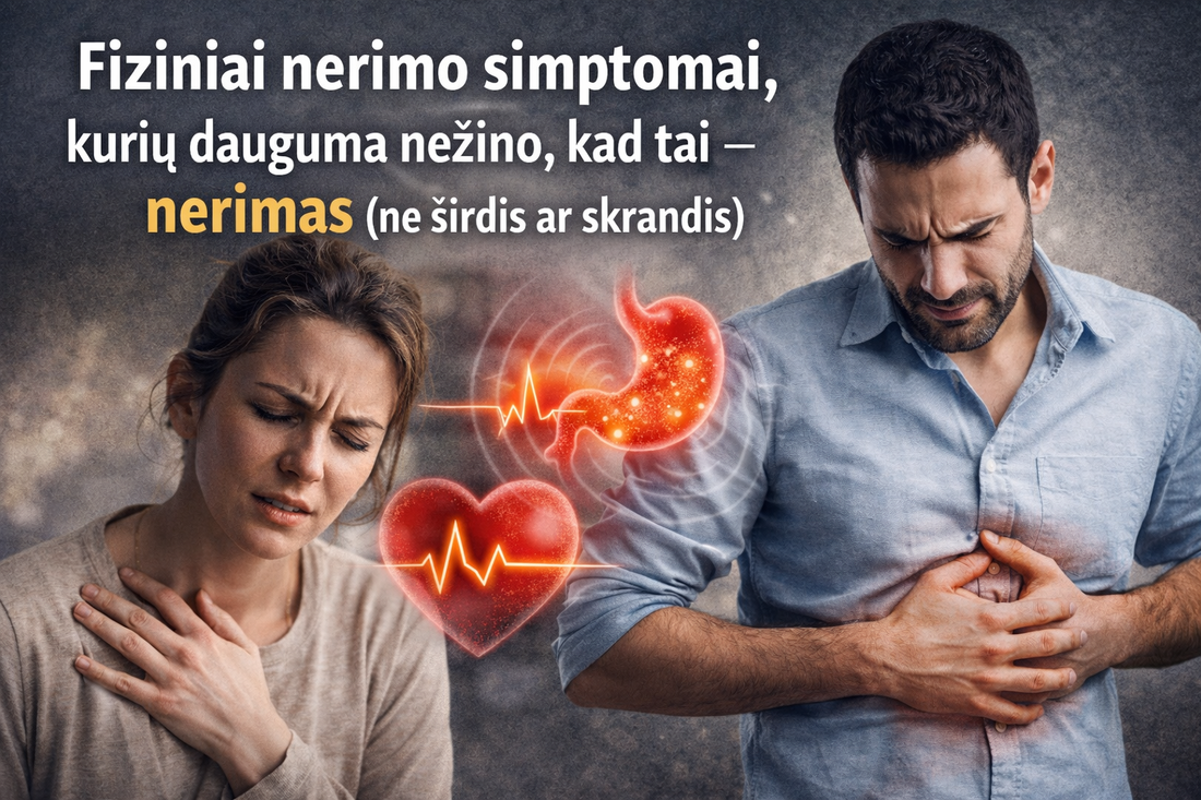 Fiziniai nerimo simptomai, kurių dauguma nežino, kad tai – nerimas (ne širdis ar skrandis)