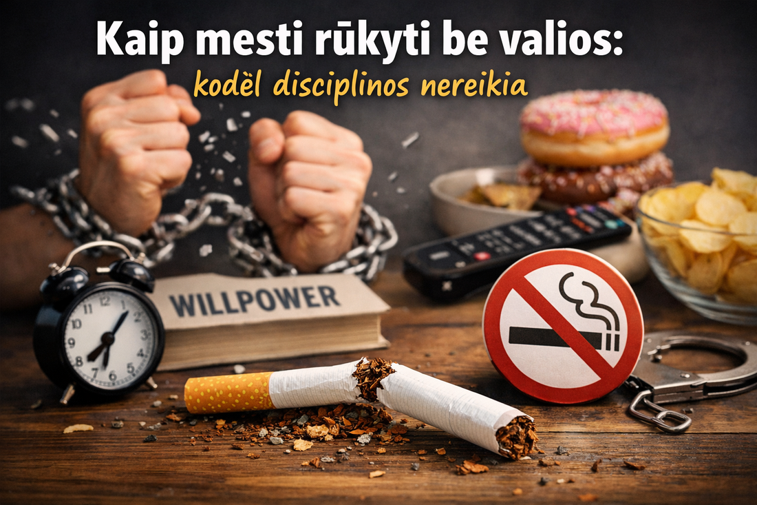 Kaip mesti rūkyti be valios: kodėl disciplinos nereikia