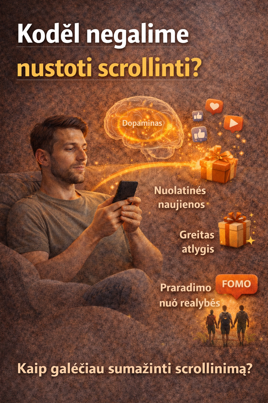Kodėl negalime nustoti scrollinti