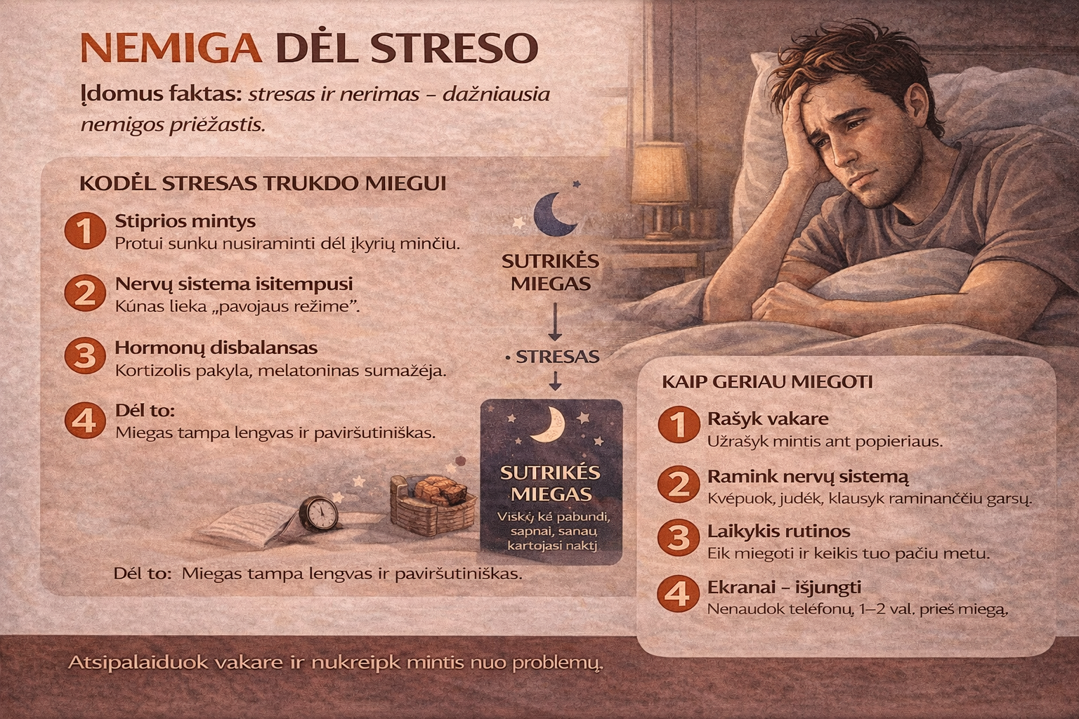 Nemiga dėl streso