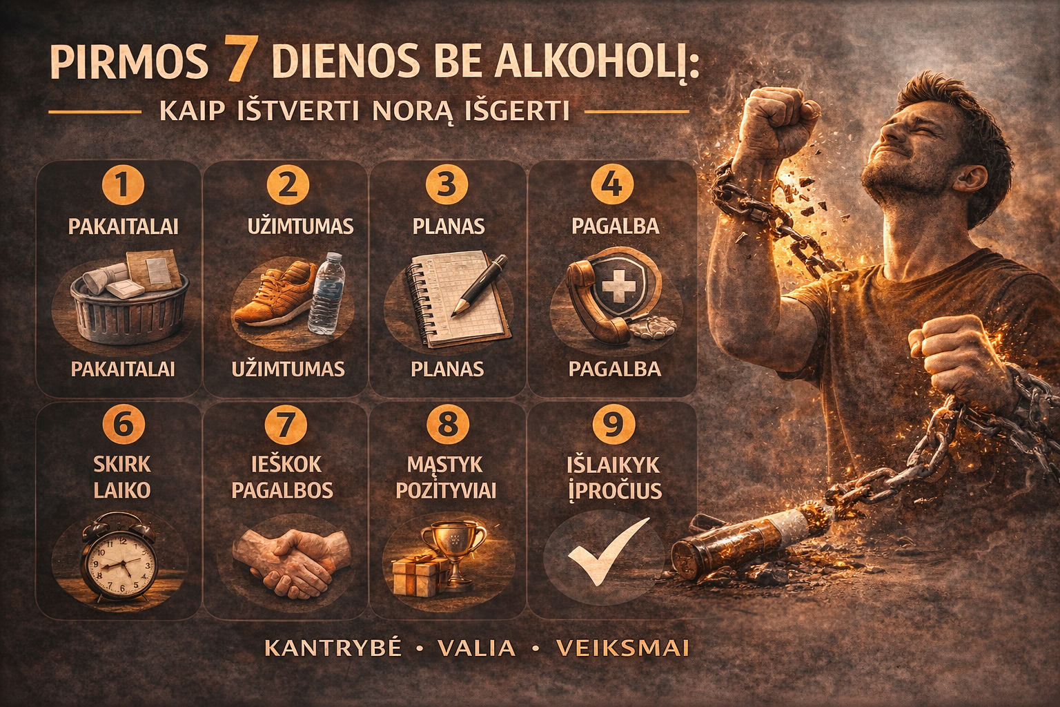 Pirmos 7 dienos be alkoholio: kaip ištverti norą išgerti