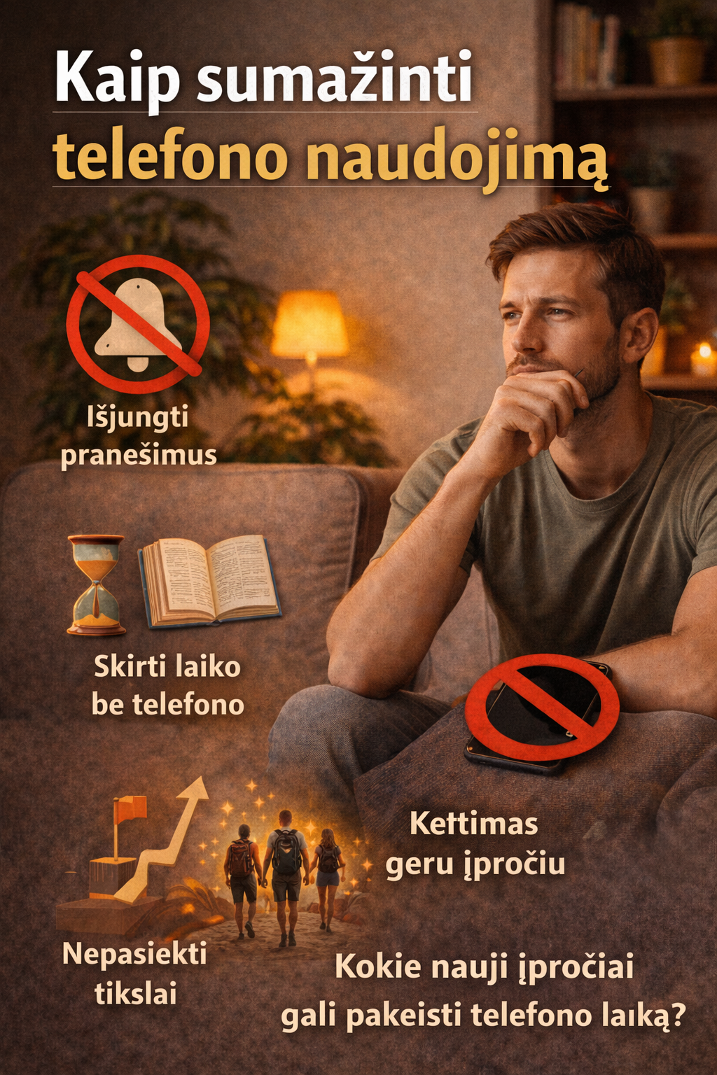 Kaip sumažinti telefono naudojimą
