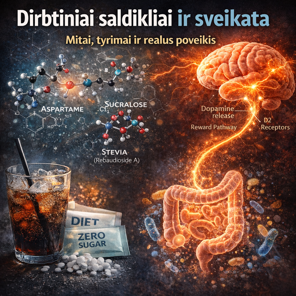 Dirbtiniai saldikliai ir sveikata: mitai, tyrimai ir realus poveikis