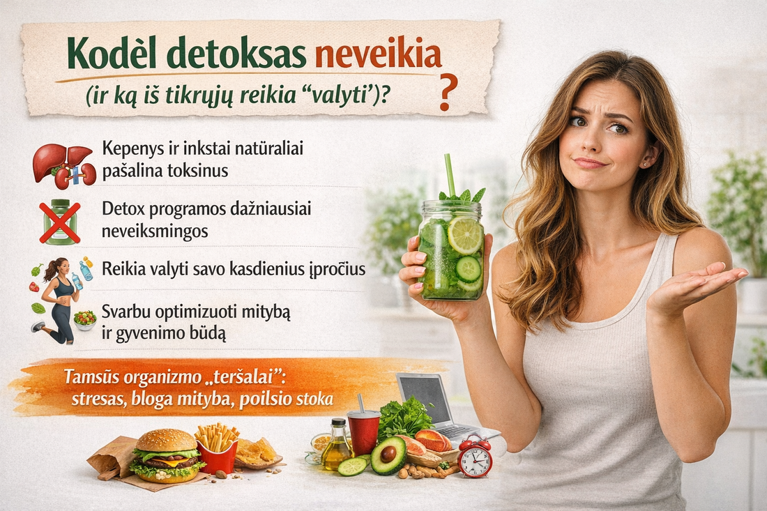 Kodėl detoksas neveikia (ir ką iš tikrųjų reikia ‘valyti’)?