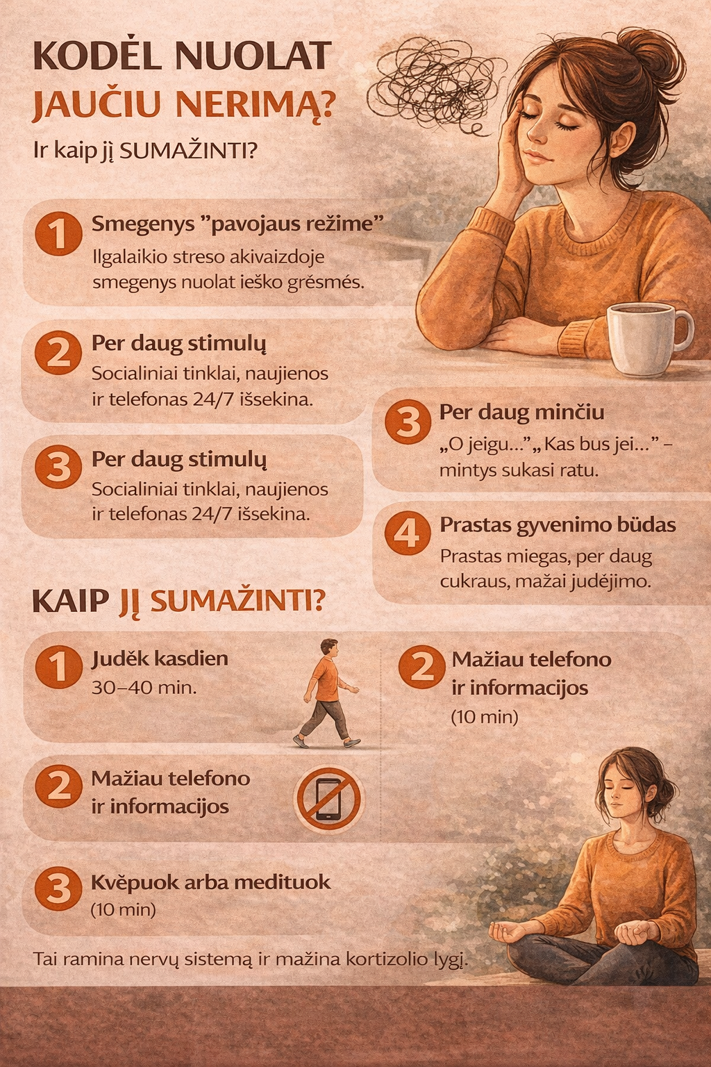 Kodėl nuolat jaučiu nerimą ir kaip jį sumažinti