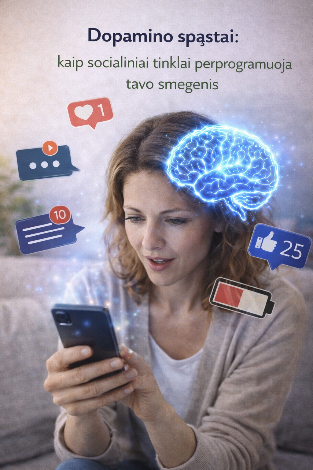 Dopamino spąstai: kaip socialiniai tinklai perprogramuoja tavo smegenis
