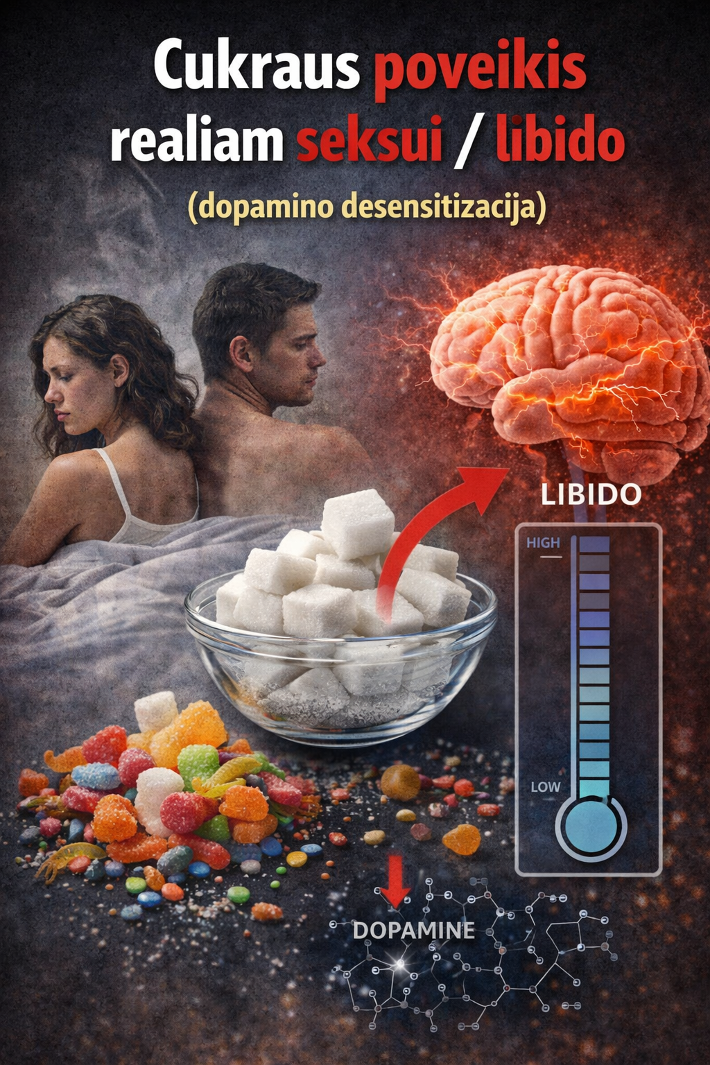 Cukraus poveikis realiam seksui / libido (dopamino desensitizacija)