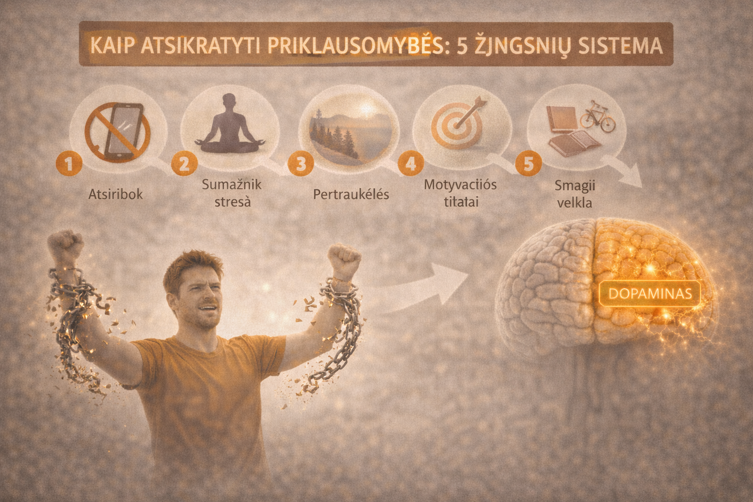 Kaip atsikratyti priklausomybės: 5 žingsnių sistema
