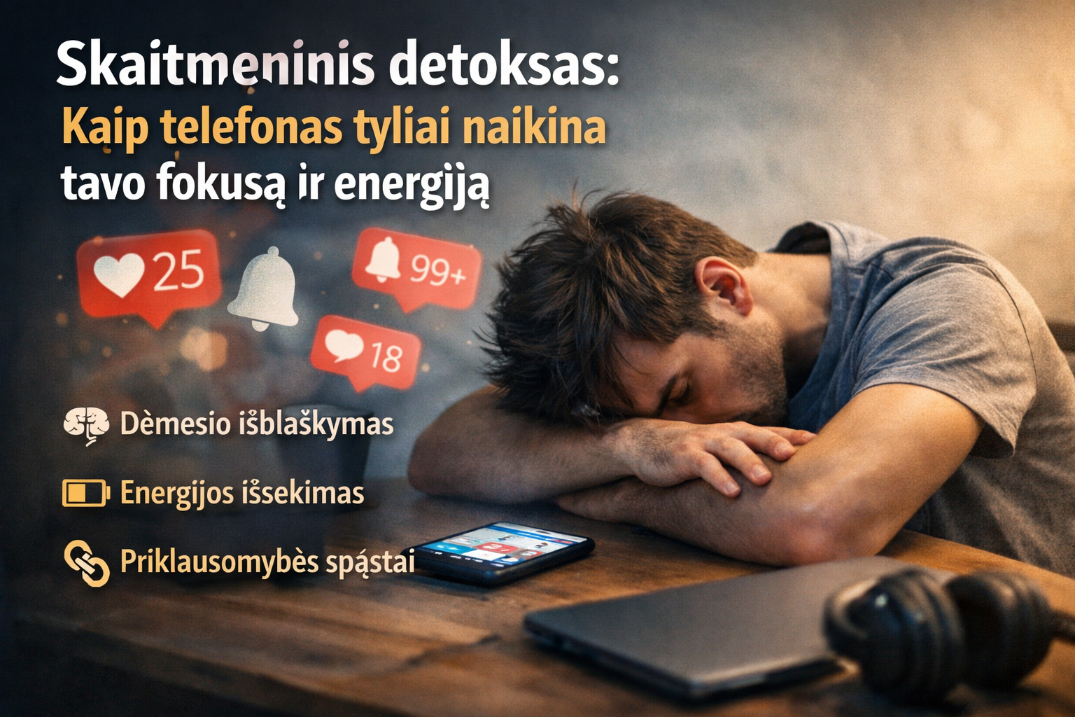 Skaitmeninis detoksas: kaip telefonas tyliai naikina tavo fokusą ir energiją