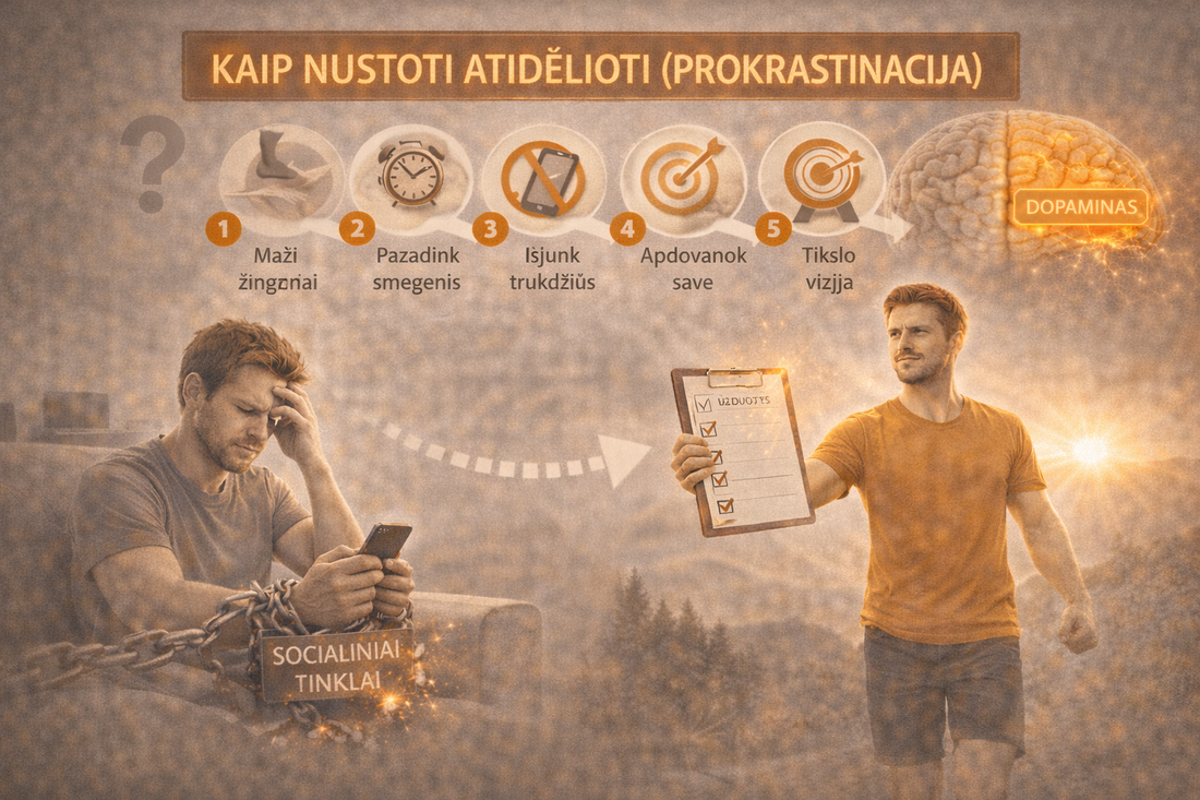 Kaip nustoti atidėlioti (prokrastinacija)